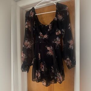 Black Floral Romper